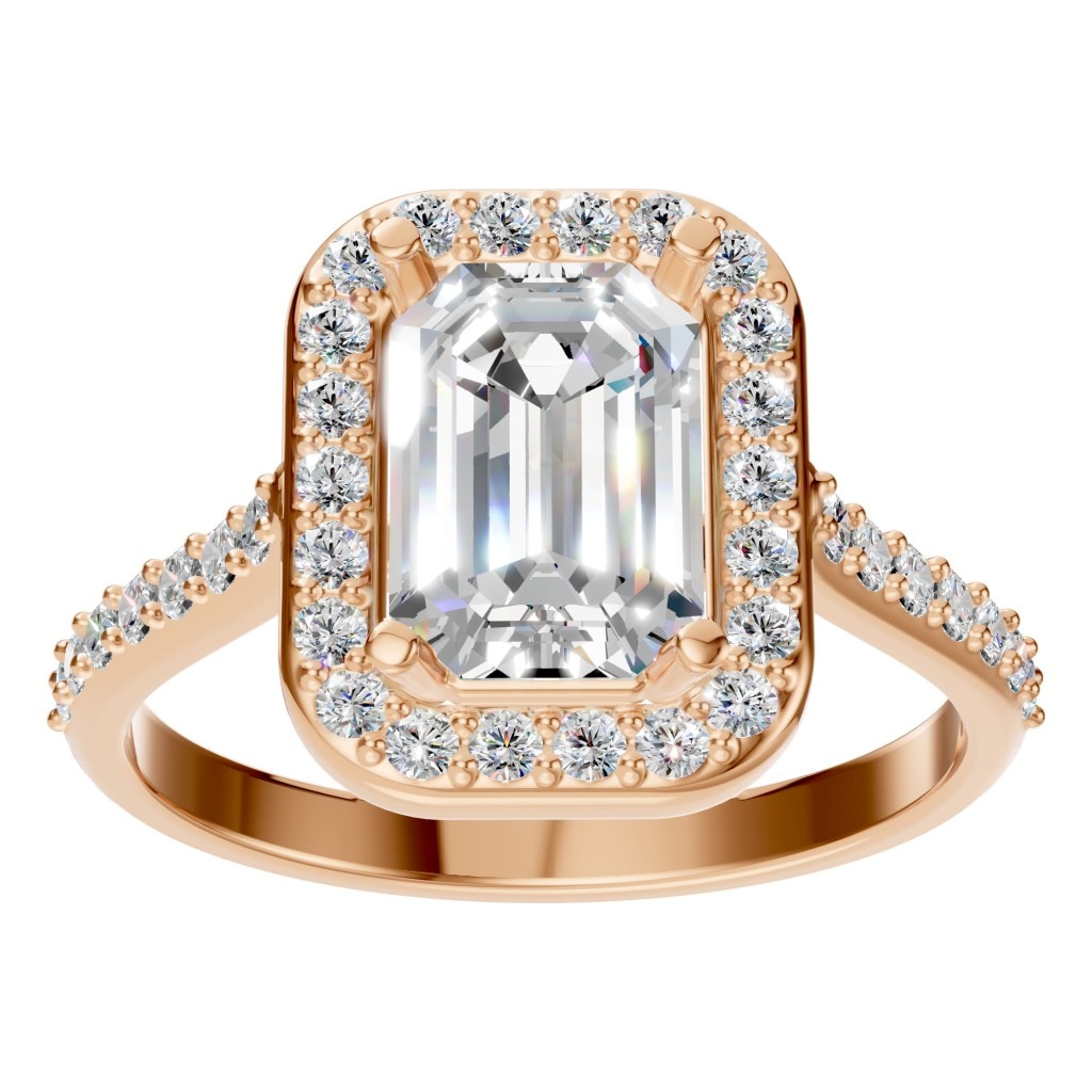 RI-5374 Rose Gold Ring SET - Front View