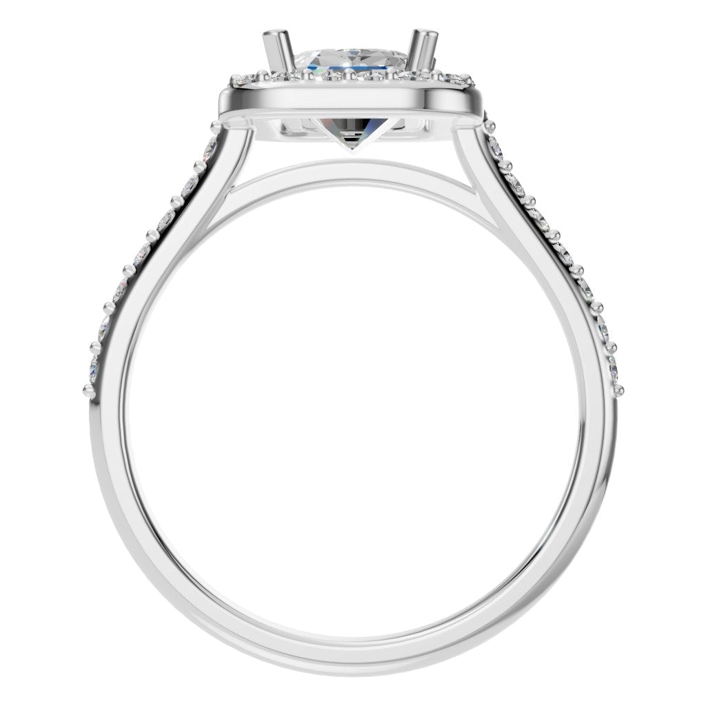 RI-5374 White Gold Ring SET - Top View