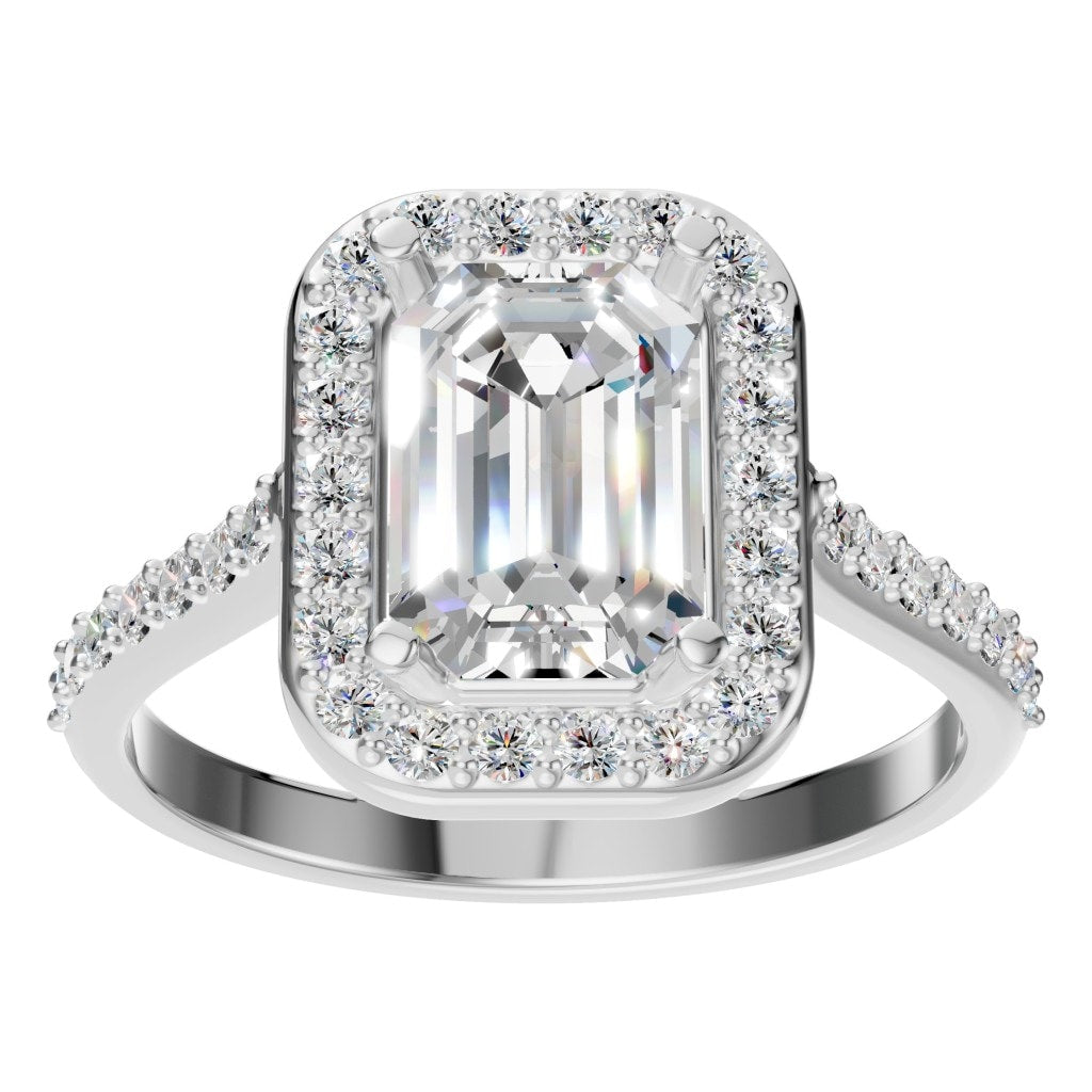 RI-5374 White Gold Ring SET - Front View