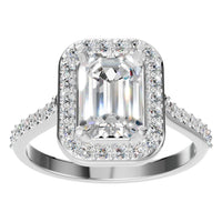 RI-5374 White Gold Ring SET - Front View