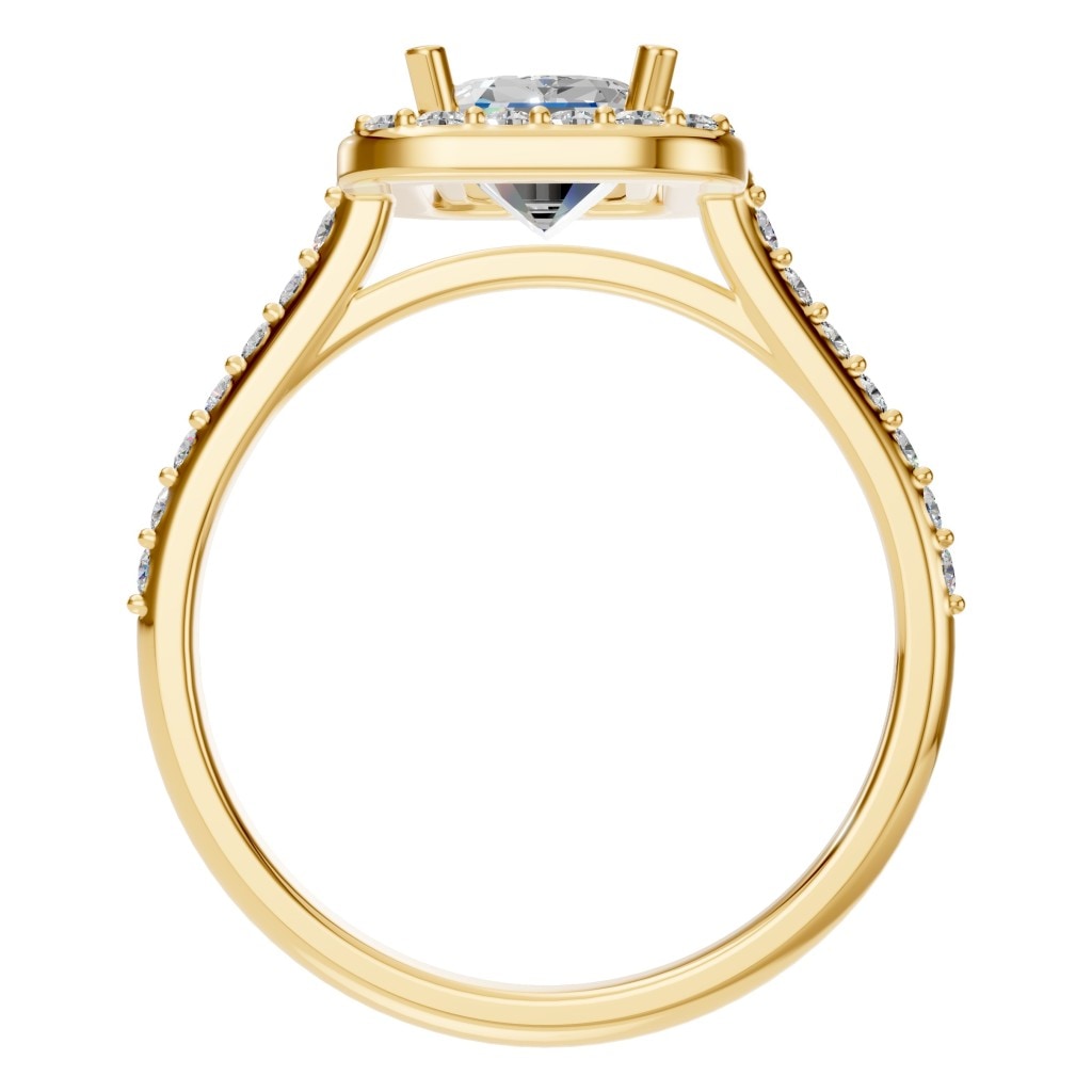 RI-5374 Yellow Gold Ring SET - Top View