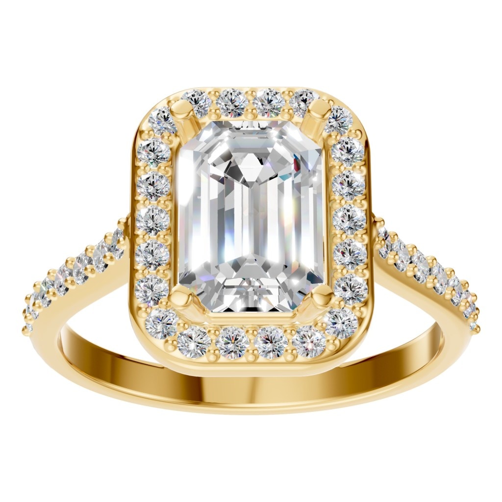 RI-5374 Yellow Gold Ring SET - Front View