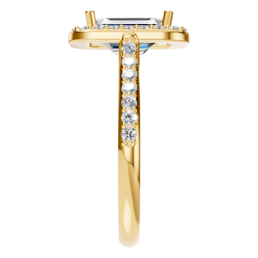 RI-5374 Yellow Gold Ring SET - Side View