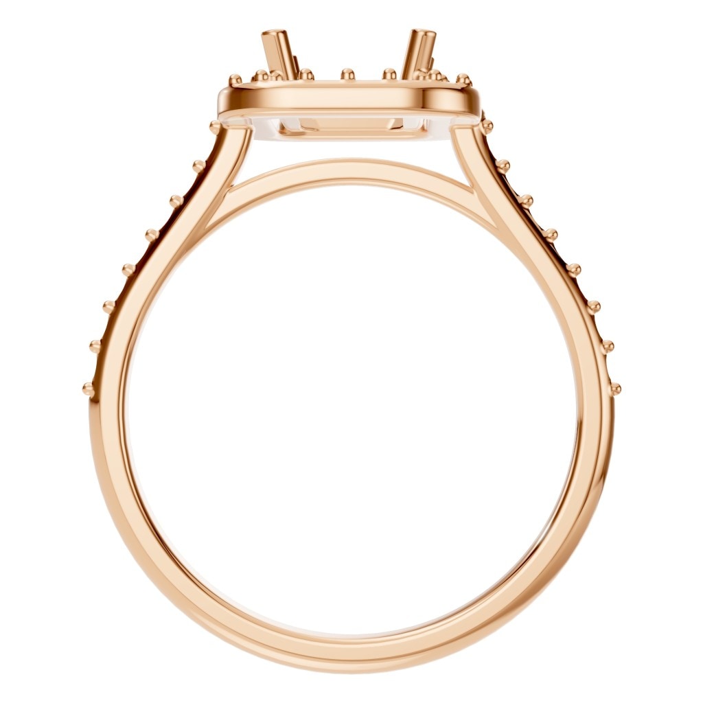 RI-5374 Rose Gold Ring UNSET - Top View