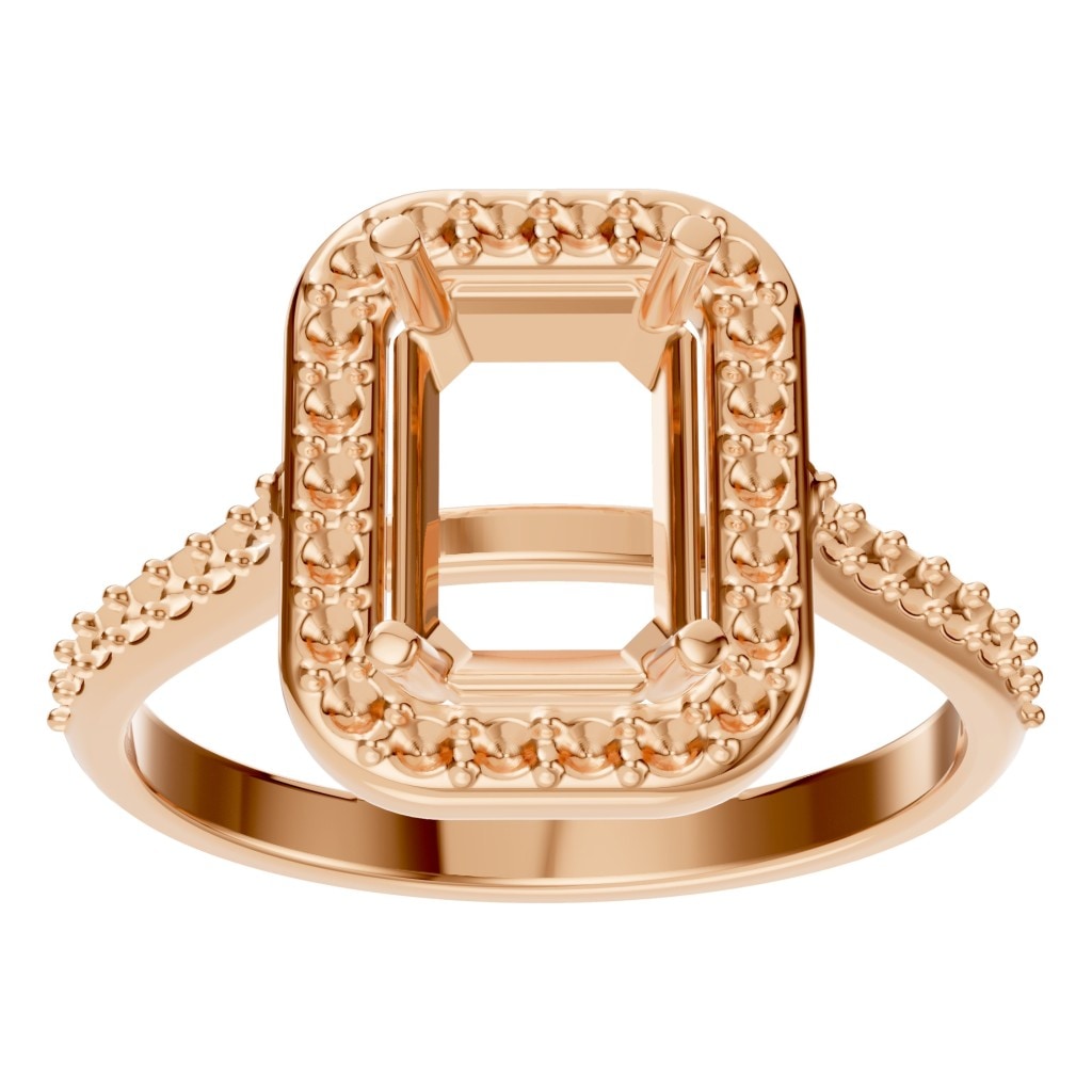 RI-5374 Rose Gold Ring UNSET - Front View