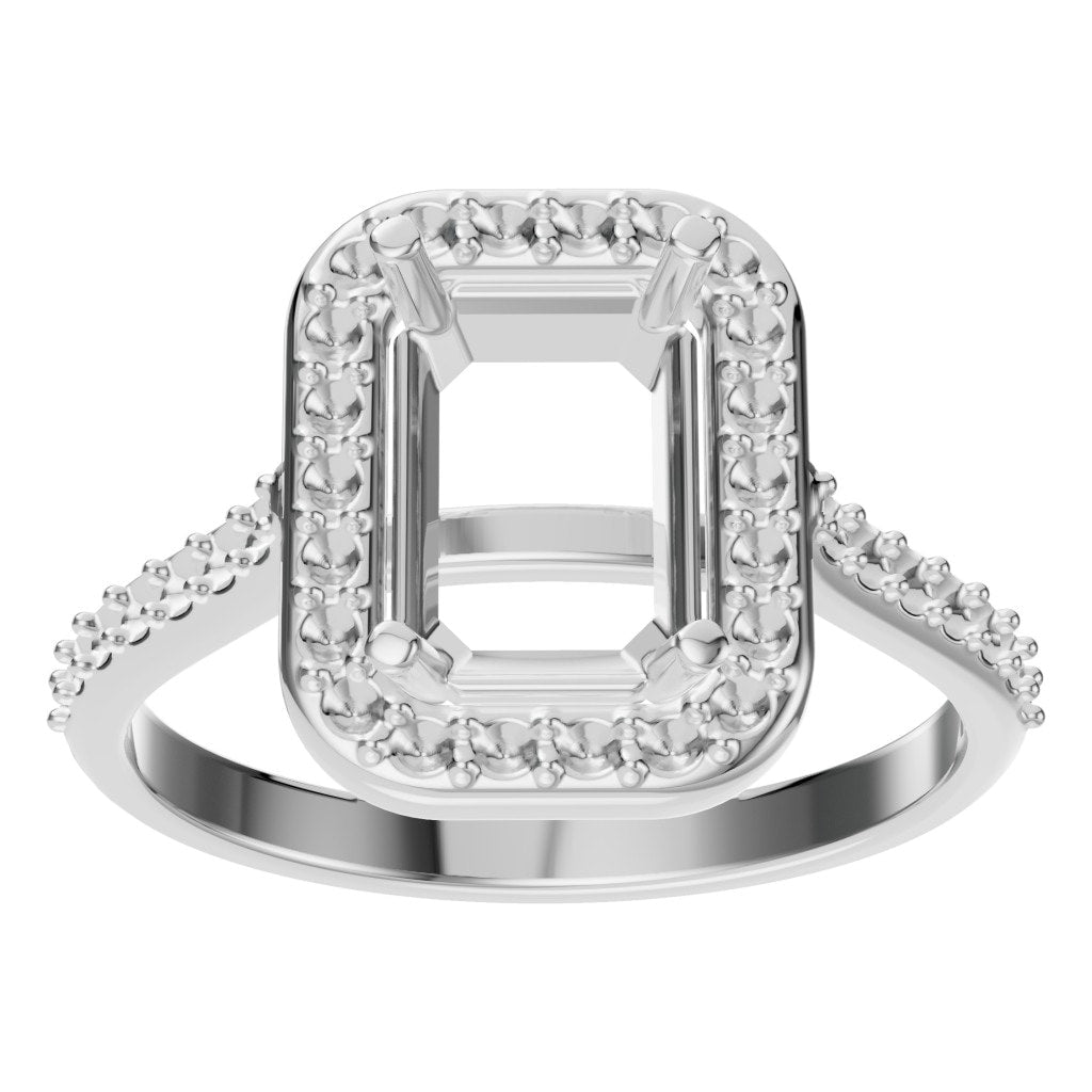 RI-5374 White Gold Ring UNSET - Front View