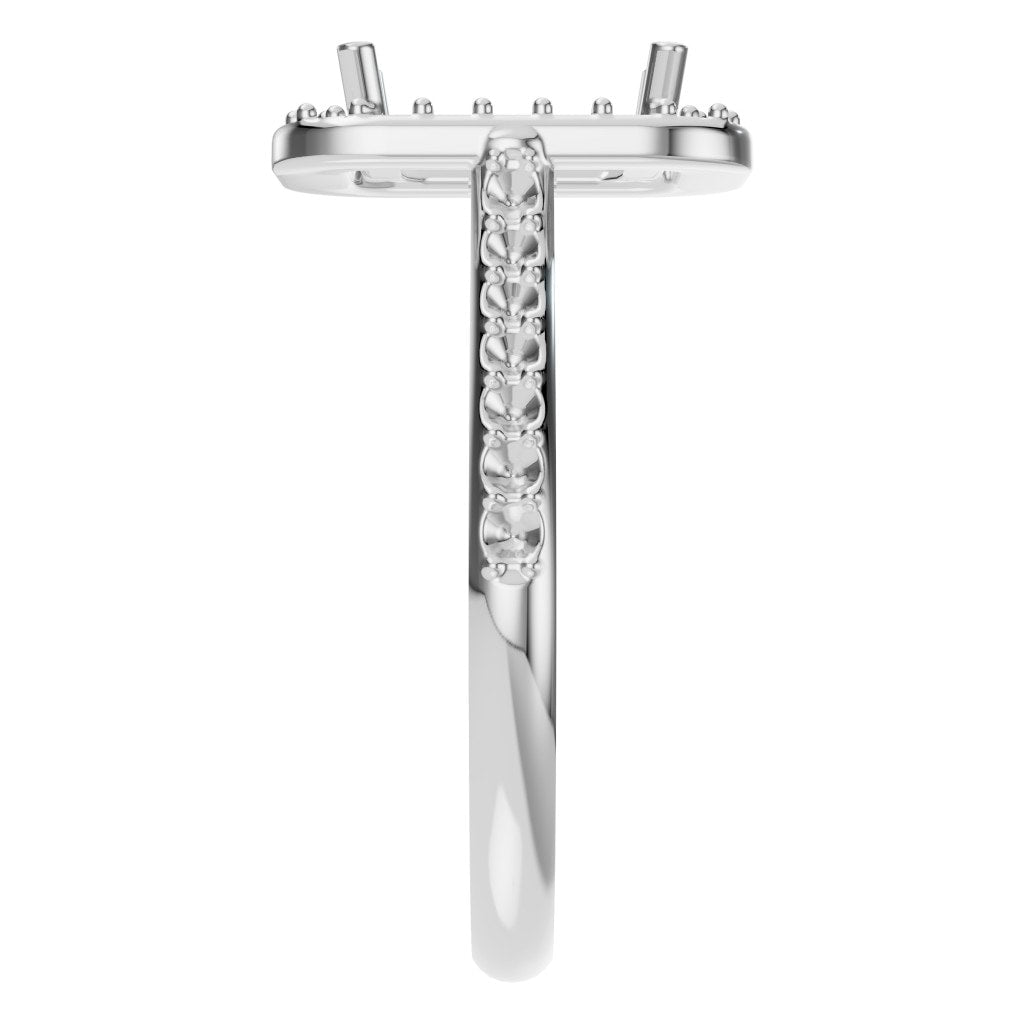 RI-5374 White Gold Ring UNSET - Side View