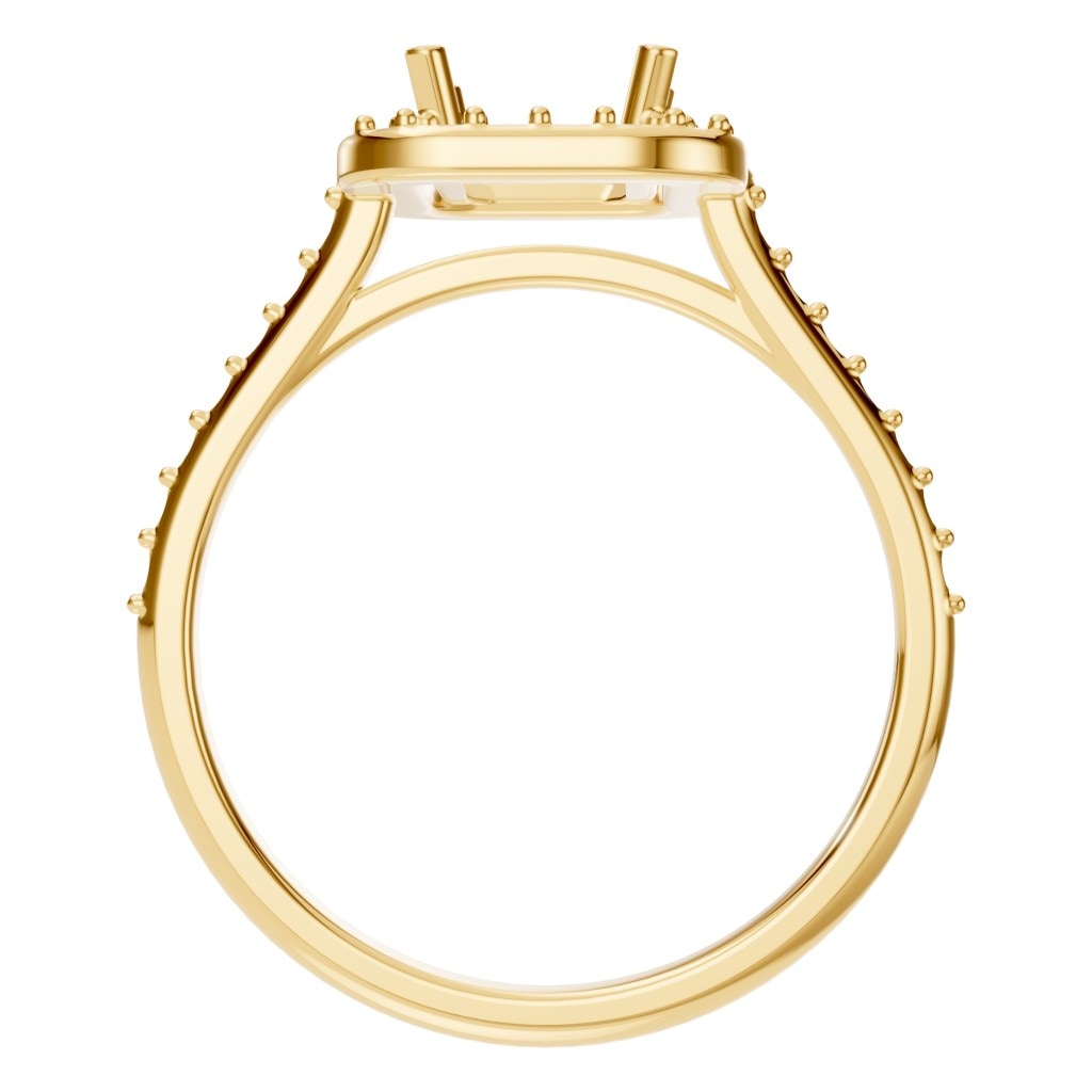 RI-5374 Yellow Gold Ring UNSET - Top View