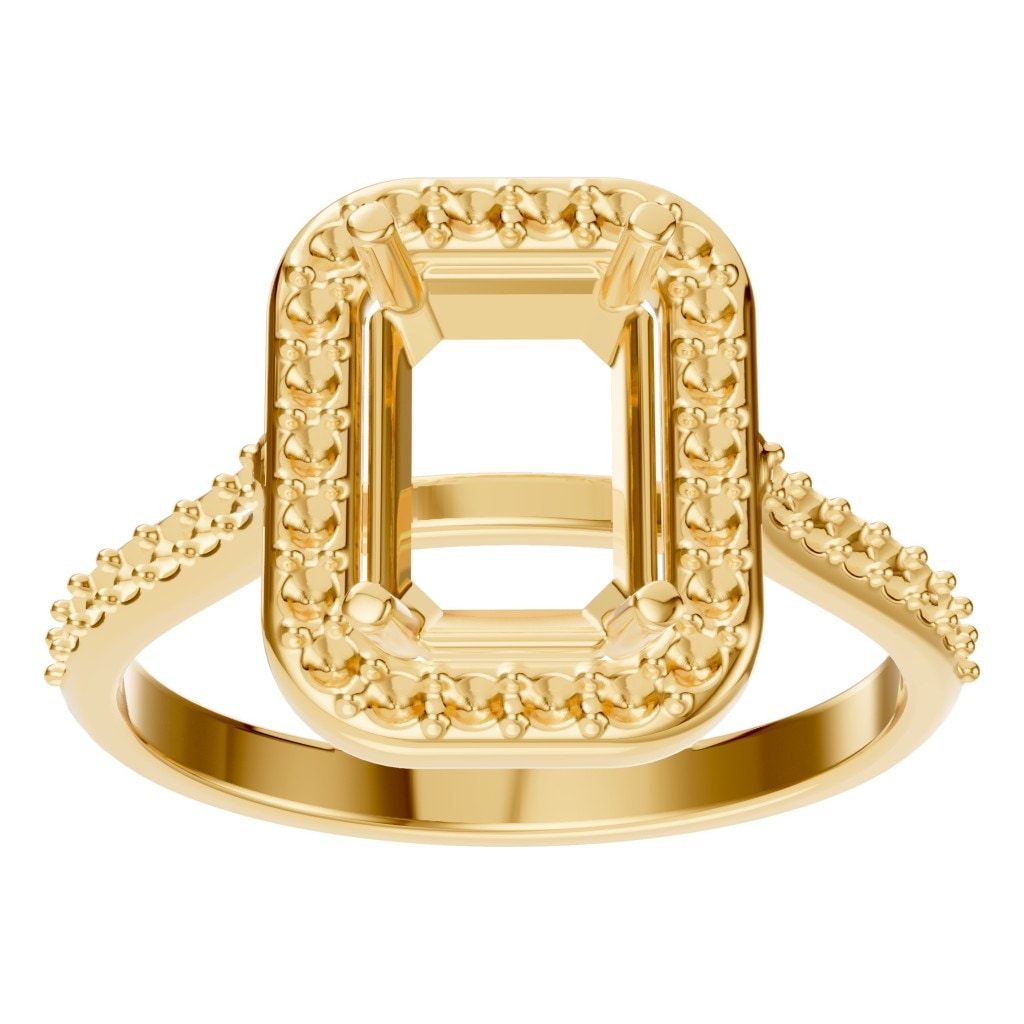RI-5374 Yellow Gold Ring UNSET - Front View