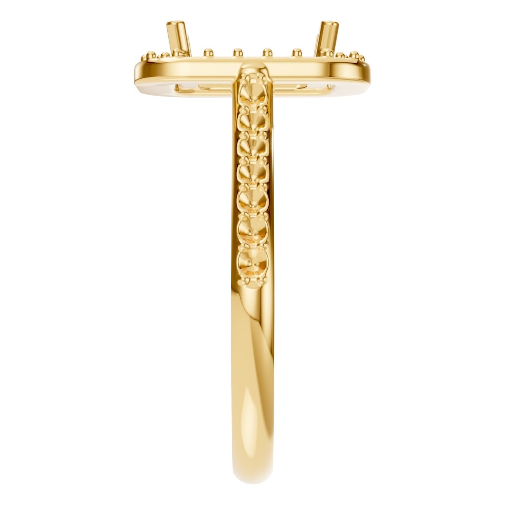 RI-5374 Yellow Gold Ring UNSET - Side View