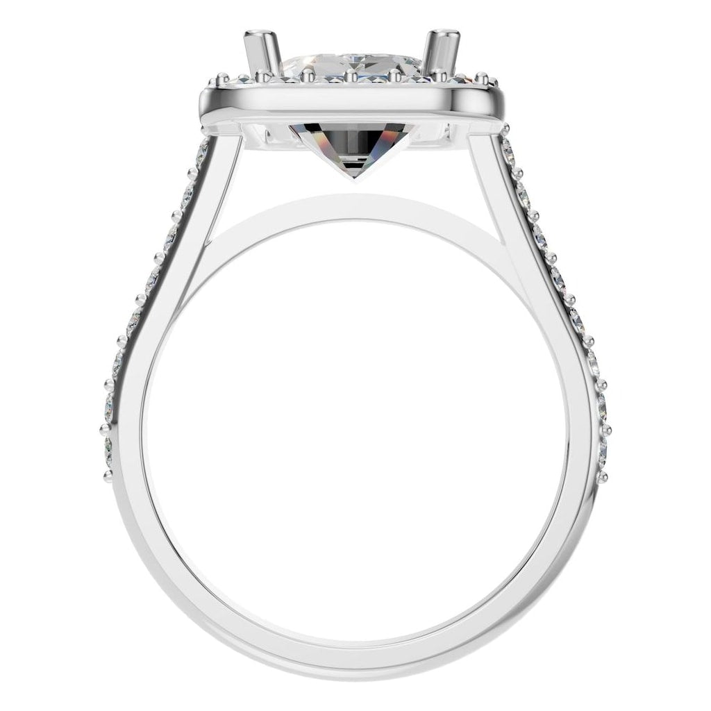 RI-5374 White Gold Ring SET - Top View