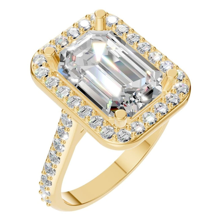 Accented Halo Ring Mounting - Emerald 10x7mm