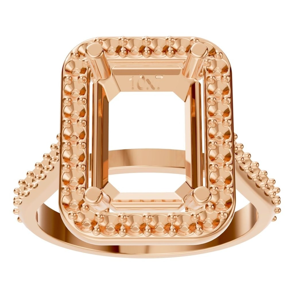 RI-5374 Rose Gold Ring UNSET - Front View