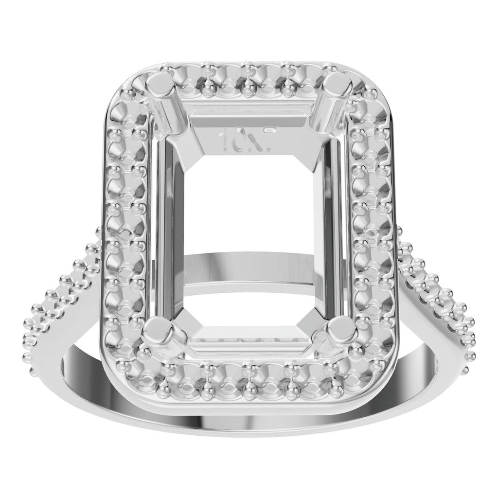 RI-5374 White Gold Ring UNSET - Front View
