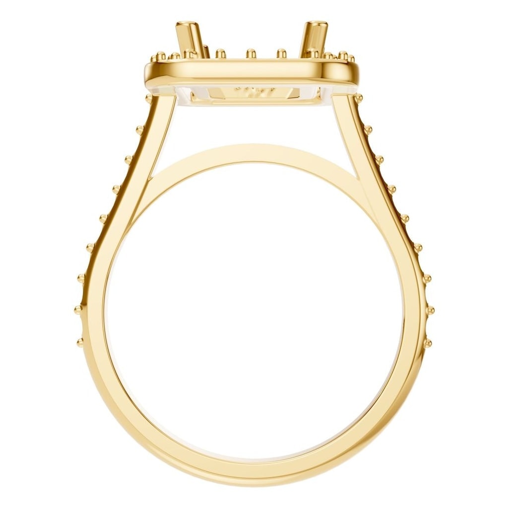 RI-5374 Yellow Gold Ring UNSET - Top View