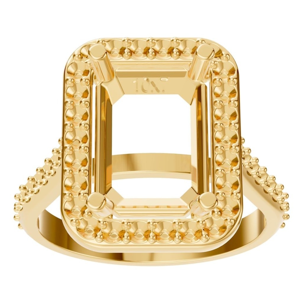 RI-5374 Yellow Gold Ring UNSET - Front View