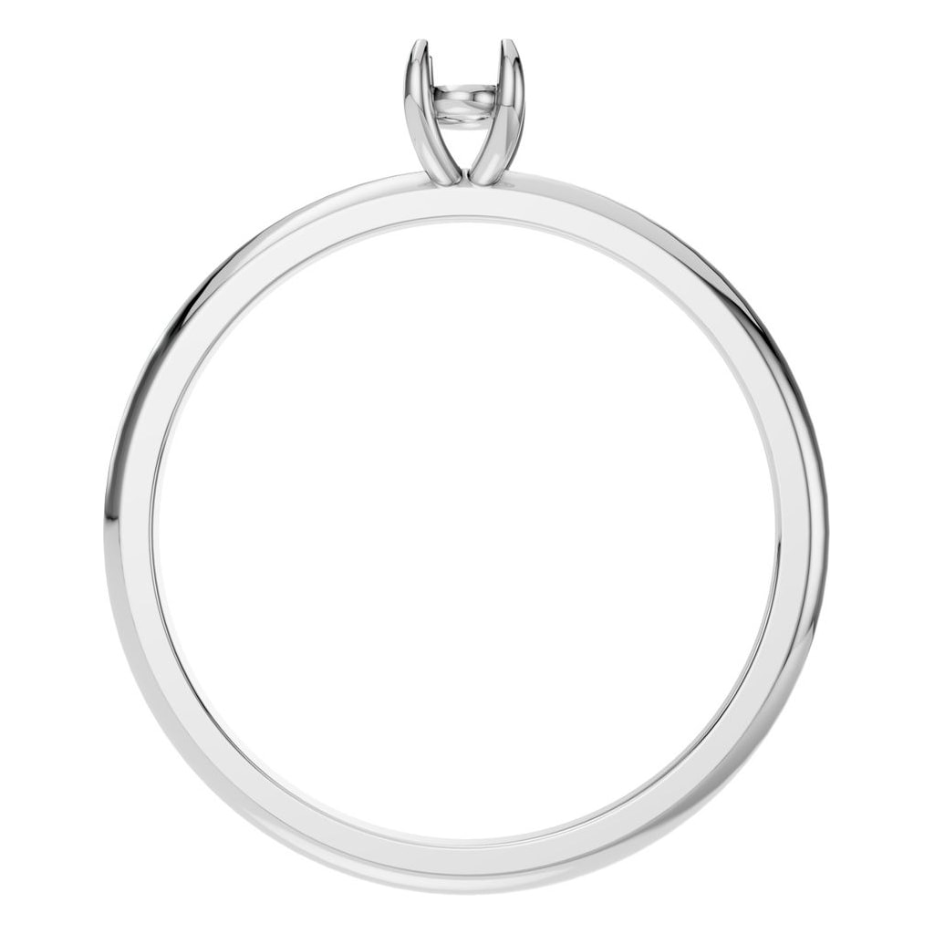RI-5383 White Gold Ring UNSET - Top View