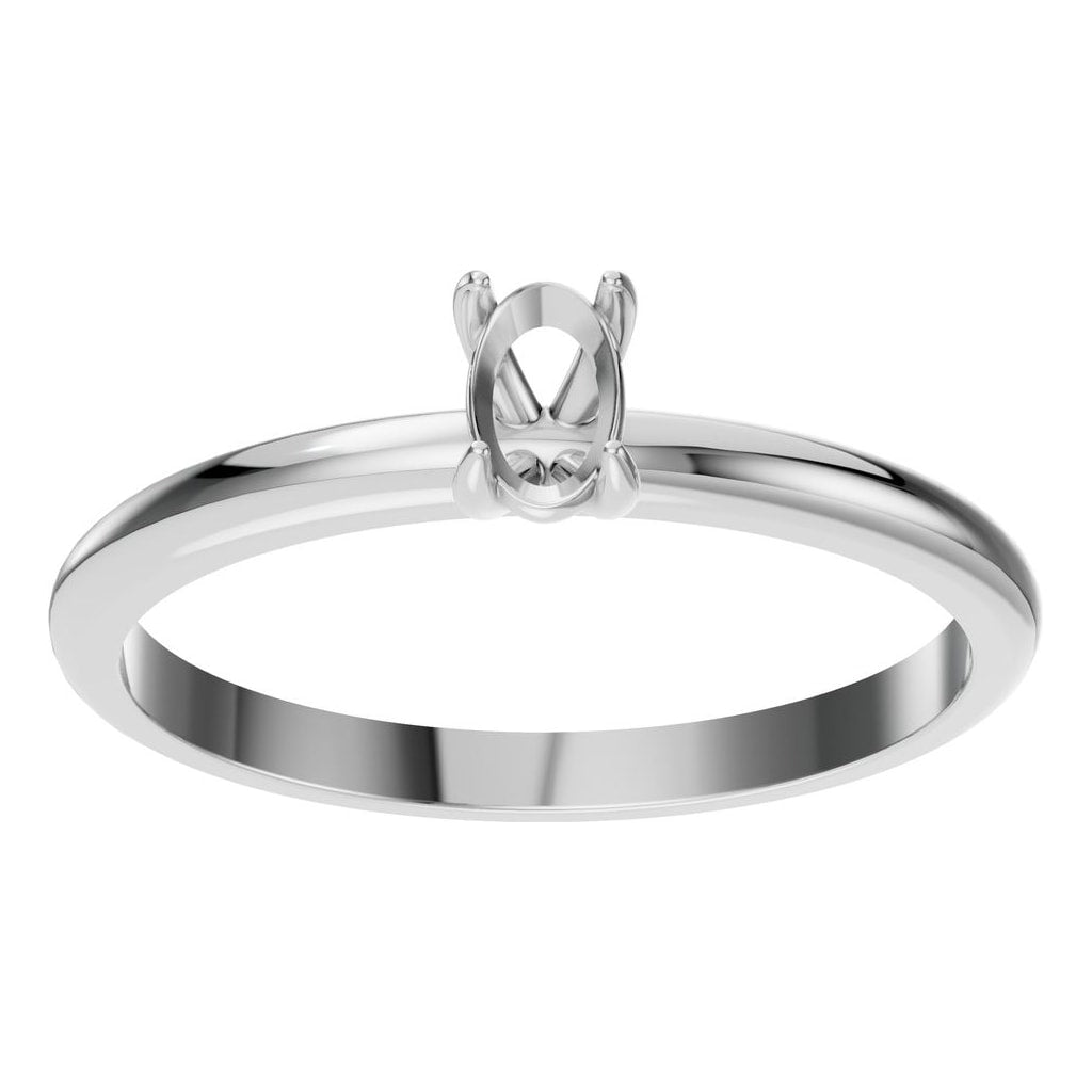 RI-5383 White Gold Ring UNSET - Front View
