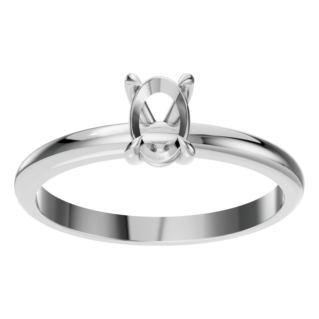RI-5383 White Gold Ring UNSET - Front View