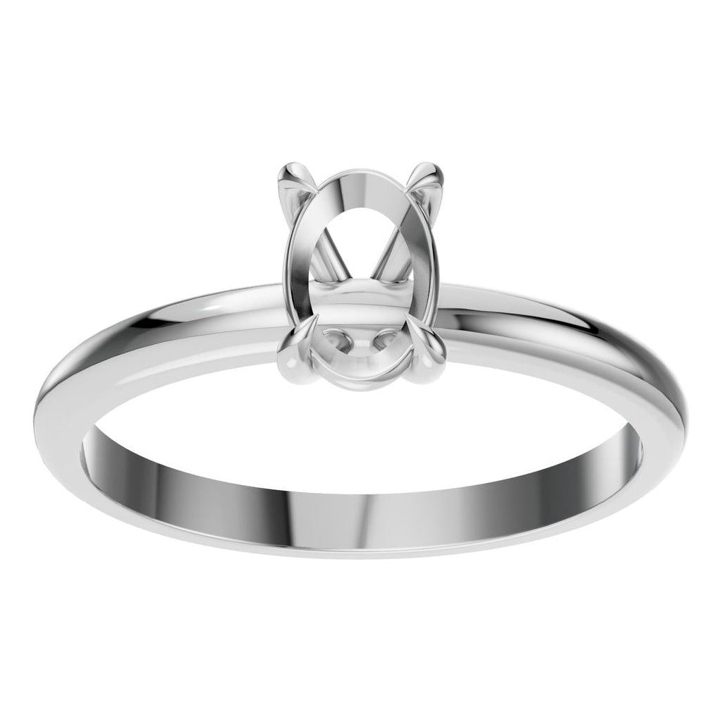 RI-5383 White Gold Ring UNSET - Front View