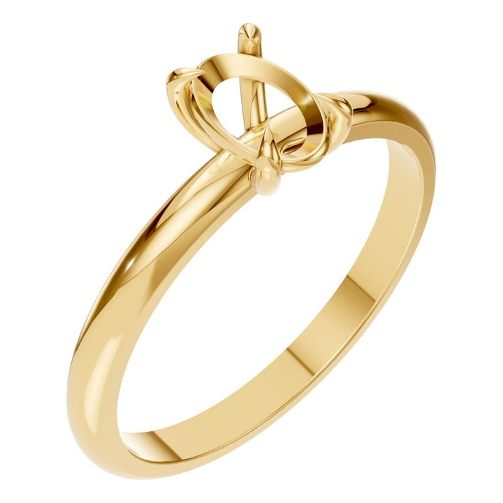 Solitaire Ring Mounting - Oval 7x4.5mm