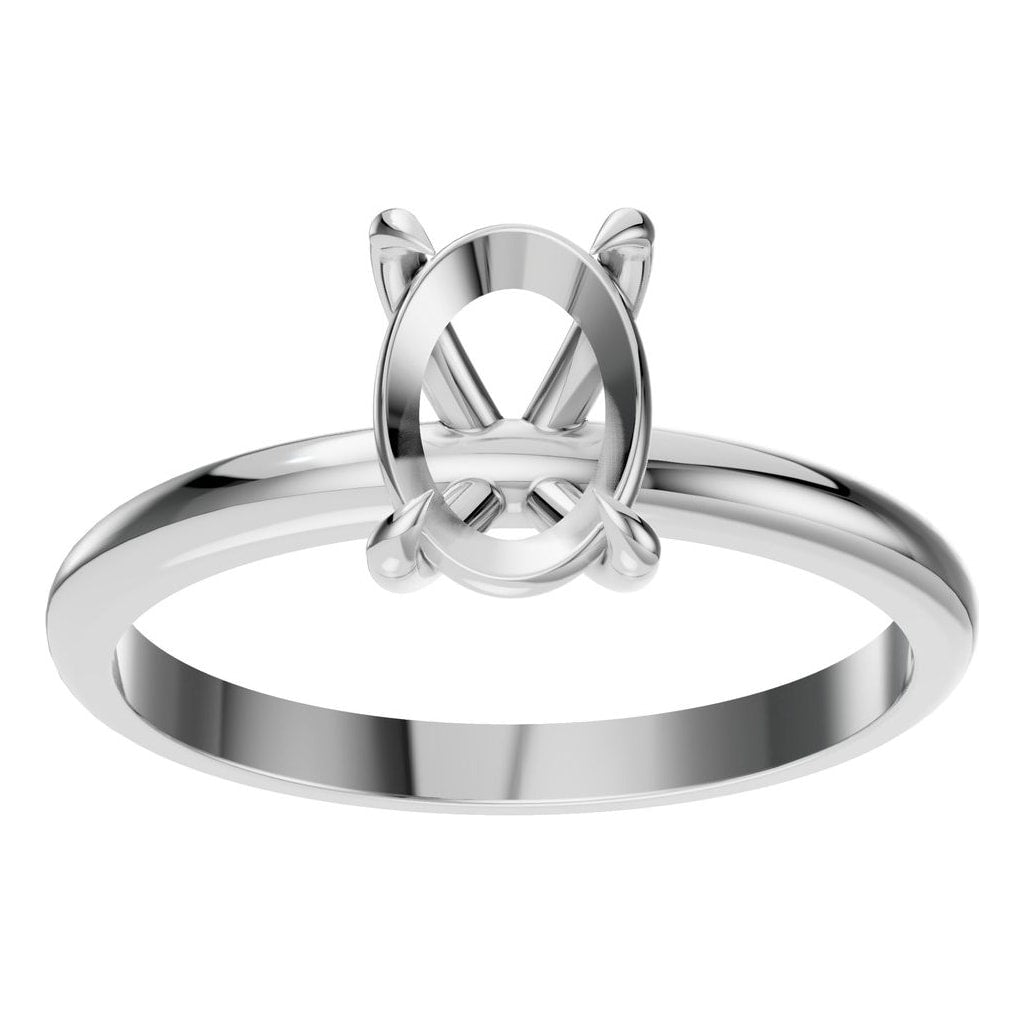 RI-5383 White Gold Ring UNSET - Front View