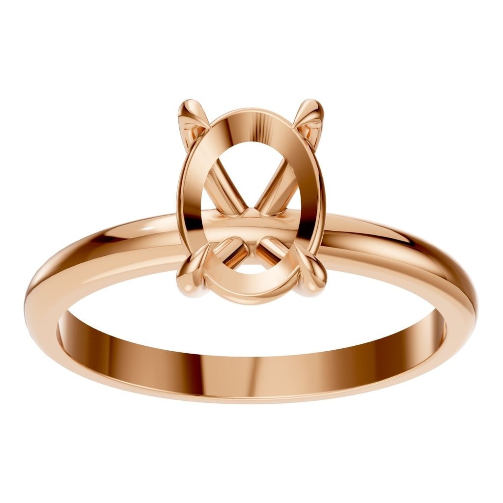 RI-5383 Rose Gold Ring UNSET - Front View