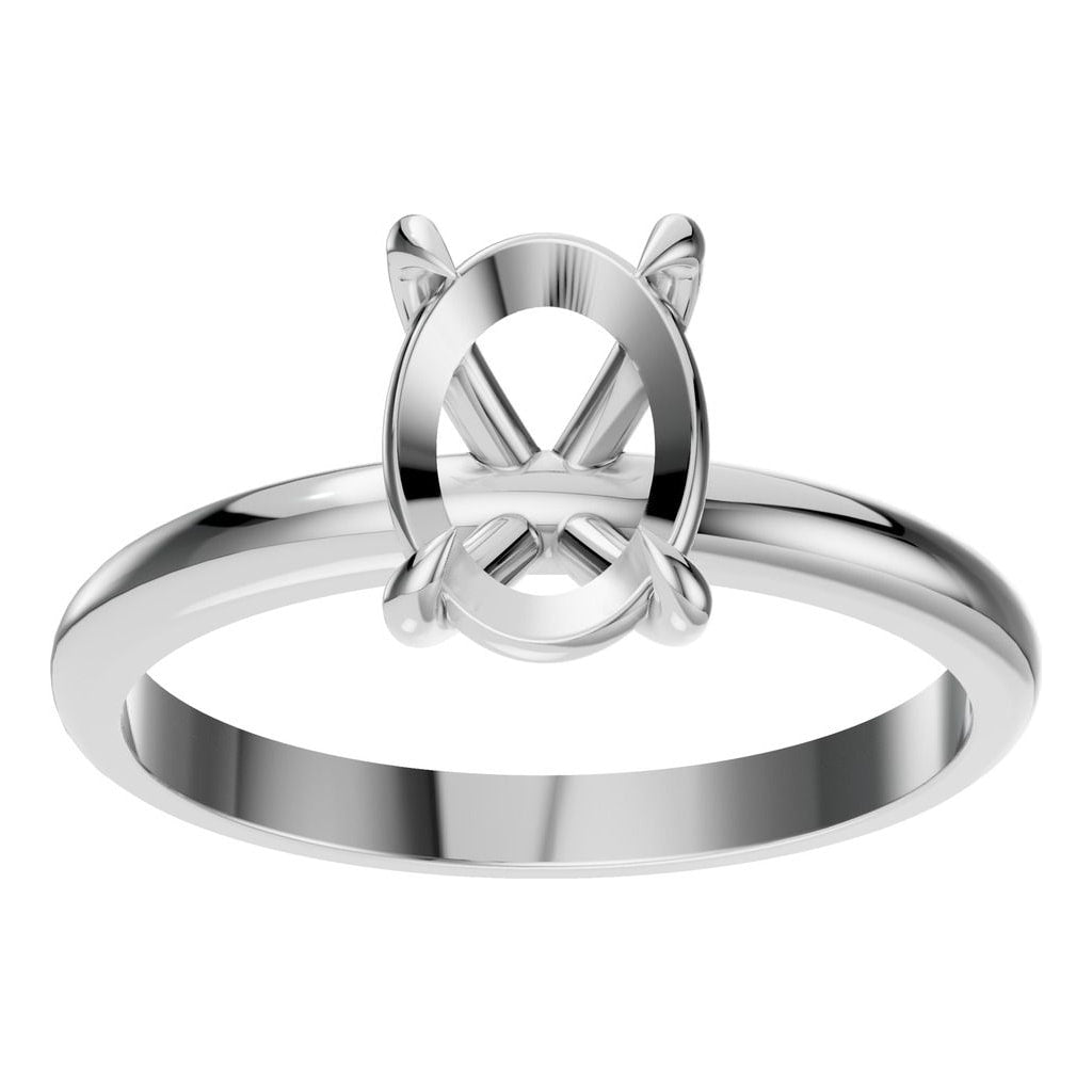 RI-5383 White Gold Ring UNSET - Front View