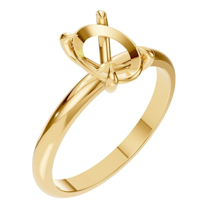 Solitaire Ring Mounting - Oval 9x6mm