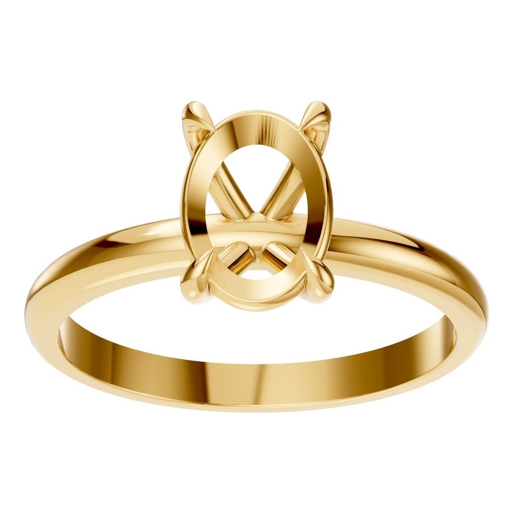 RI-5383 Yellow Gold Ring UNSET - Front View
