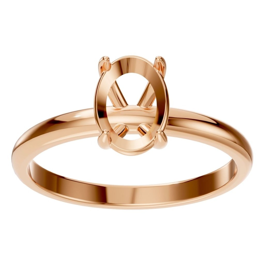RI-5383 Rose Gold Ring UNSET - Front View