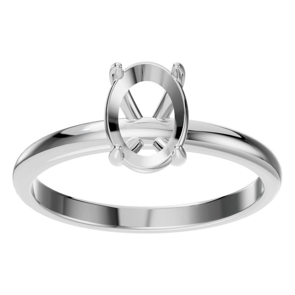 RI-5383 White Gold Ring UNSET - Front View