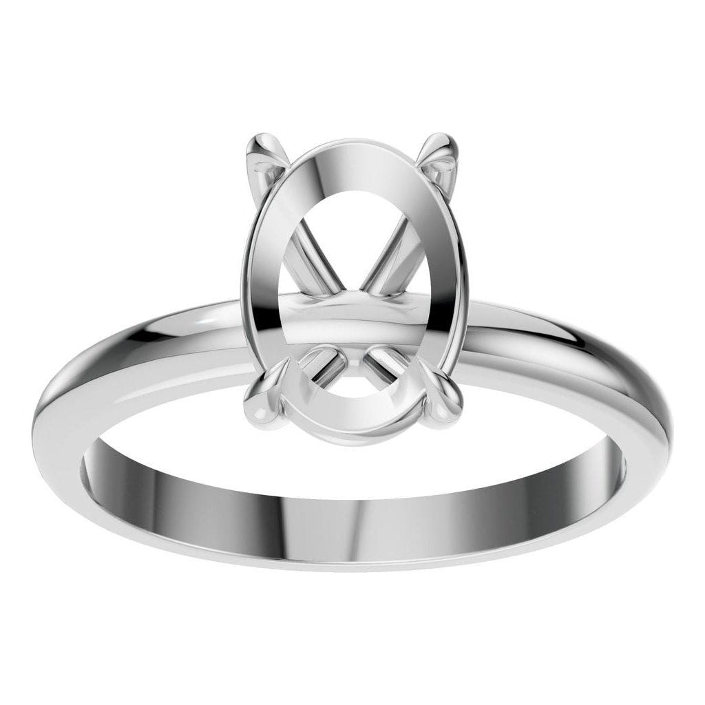 RI-5383 White Gold Ring UNSET - Front View