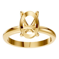 RI-5383 Yellow Gold Ring UNSET - Front View