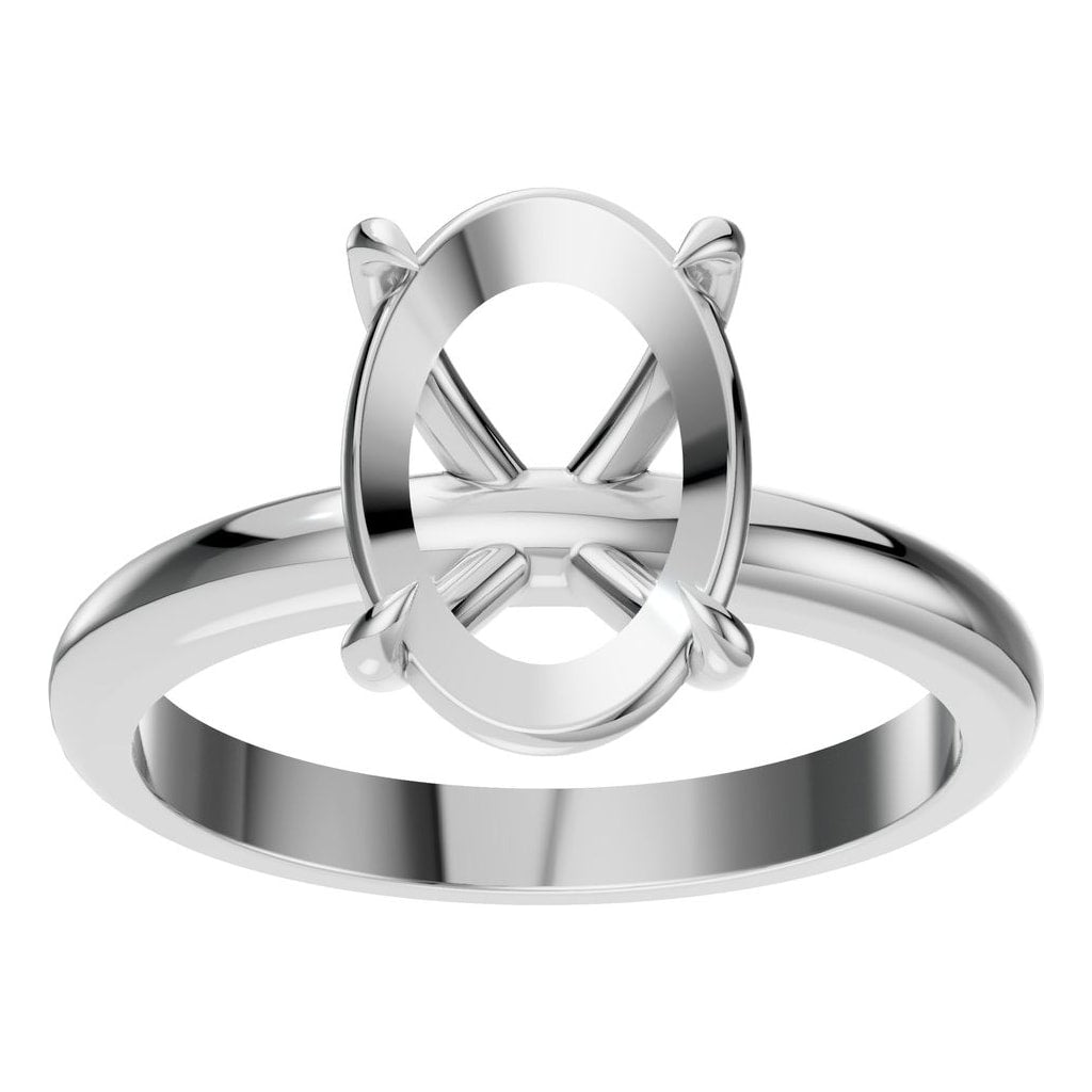 RI-5383 White Gold Ring UNSET - Front View