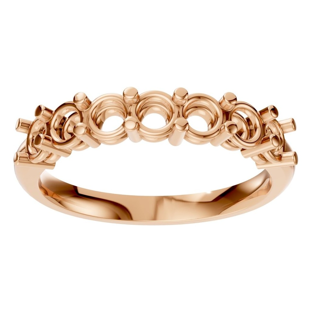 RI-5390 Rose Gold Ring UNSET - Front View