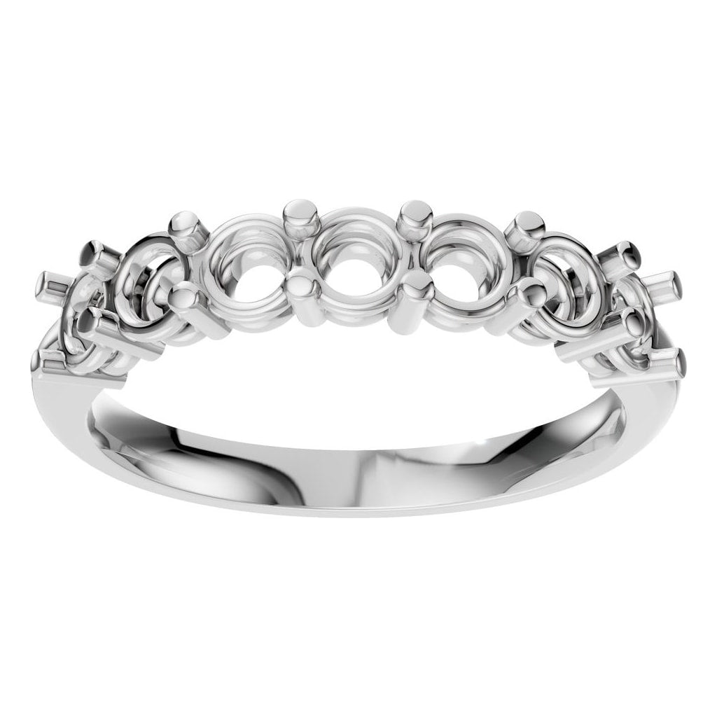 RI-5390 White Gold Ring UNSET - Front View