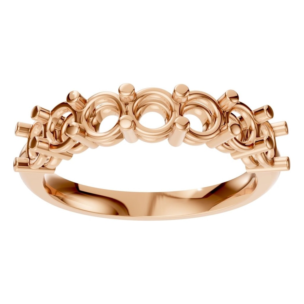 RI-5390 Rose Gold Ring UNSET - Front View
