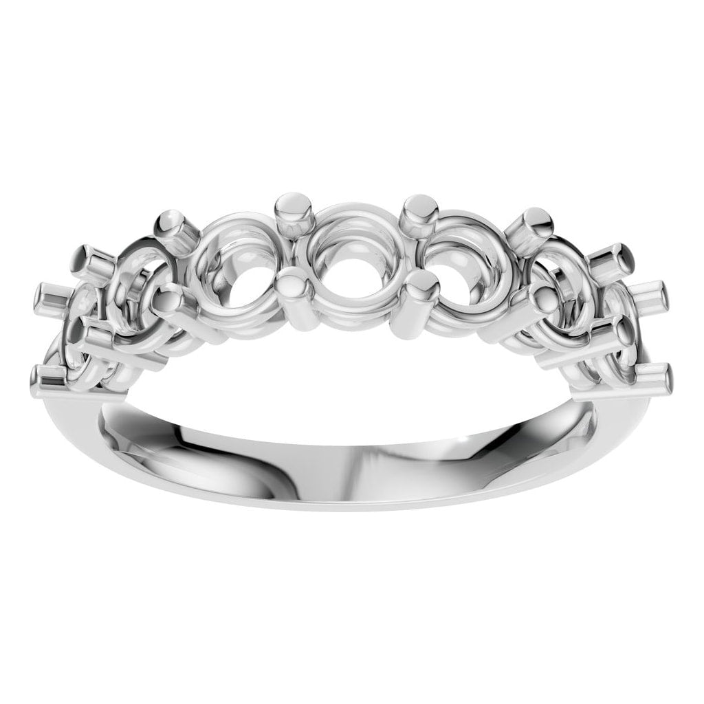 RI-5390 White Gold Ring UNSET - Front View