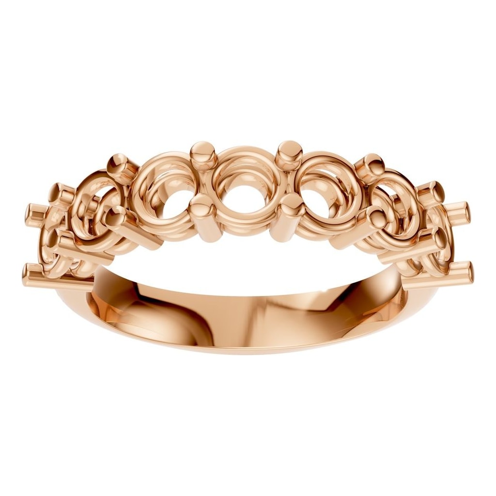 RI-5390 Rose Gold Ring UNSET - Front View