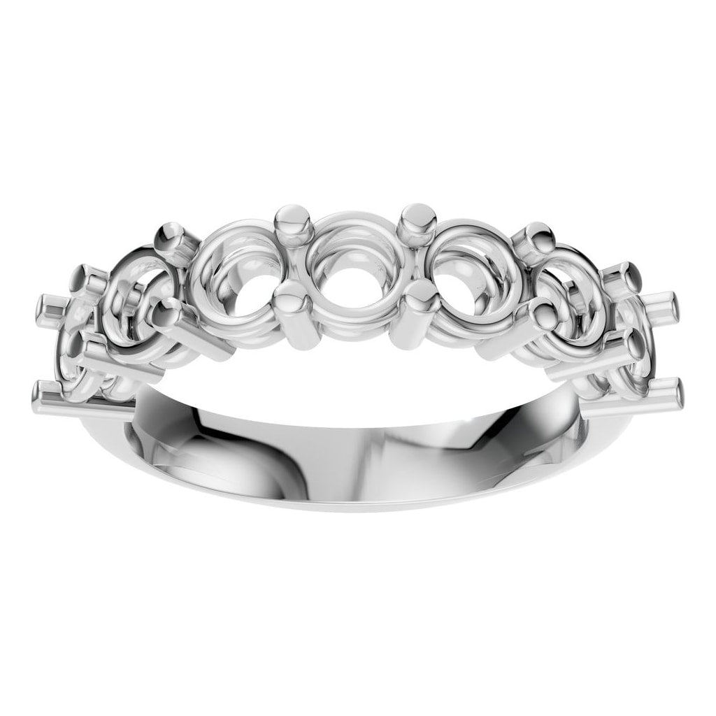 RI-5390 White Gold Ring UNSET - Front View