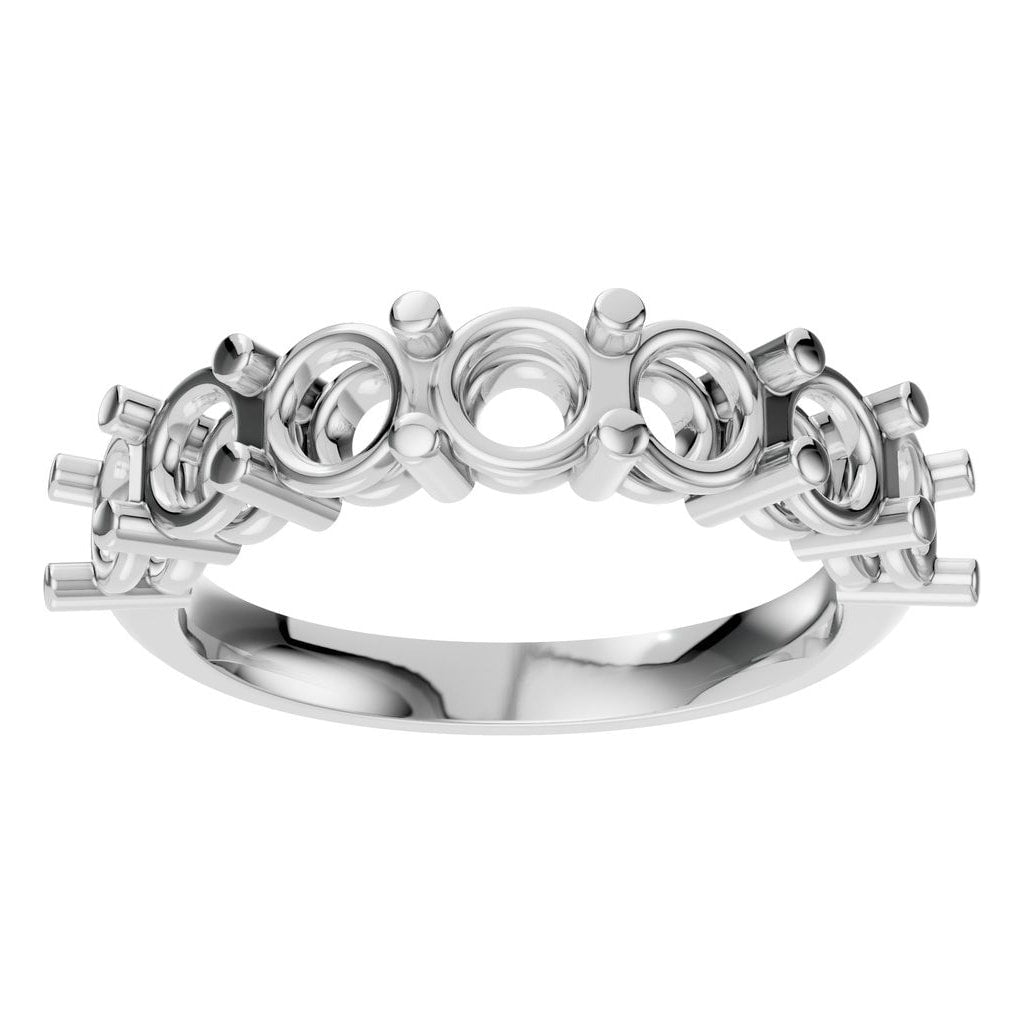 RI-5390 White Gold Ring UNSET - Front View