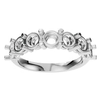 RI-5390 White Gold Ring UNSET - Front View