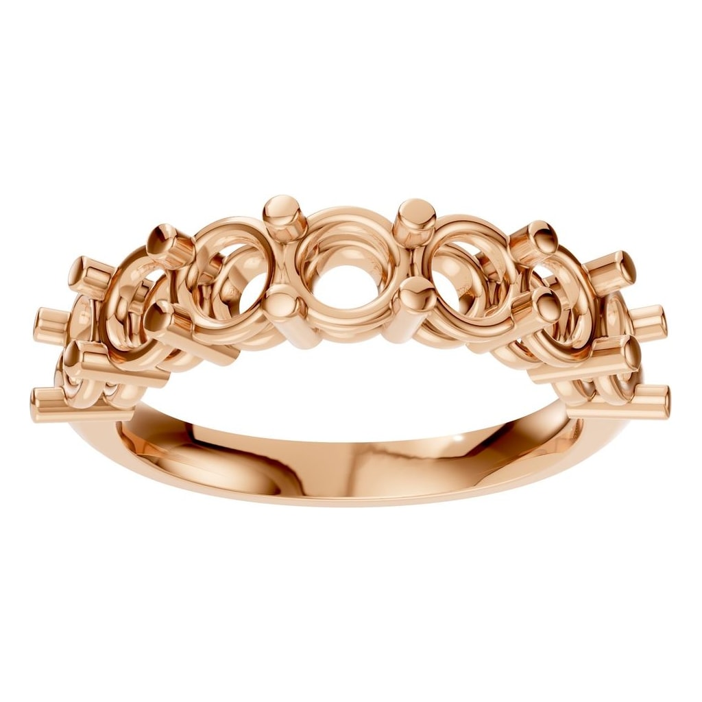 RI-5390 Rose Gold Ring UNSET - Front View