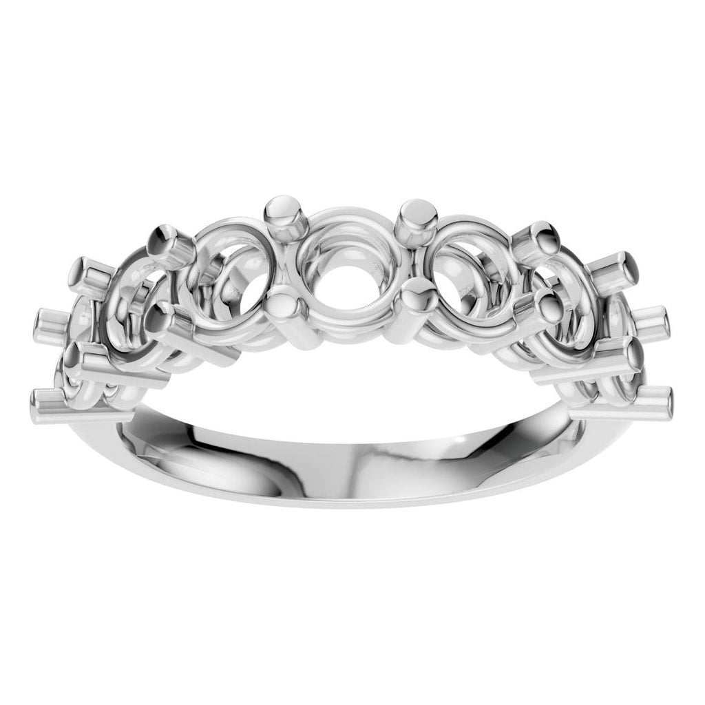 RI-5390 White Gold Ring UNSET - Front View