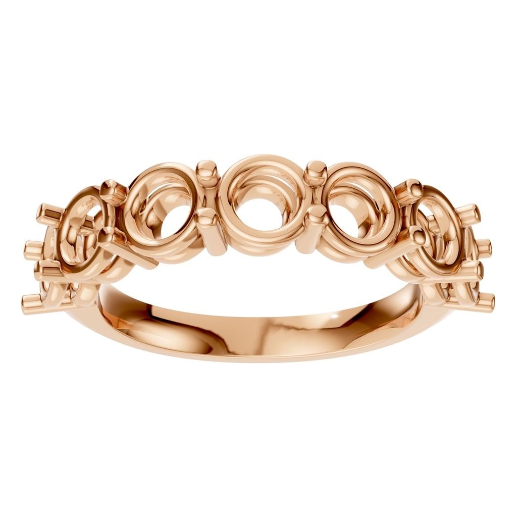 RI-5390 Rose Gold Ring UNSET - Front View