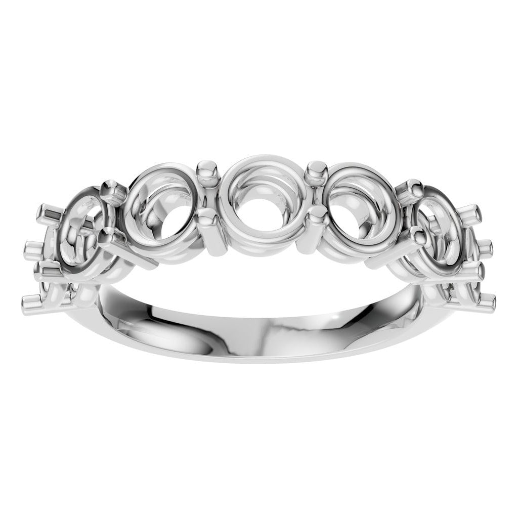 RI-5390 White Gold Ring UNSET - Front View