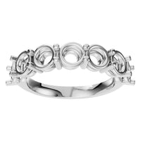 RI-5390 White Gold Ring UNSET - Front View