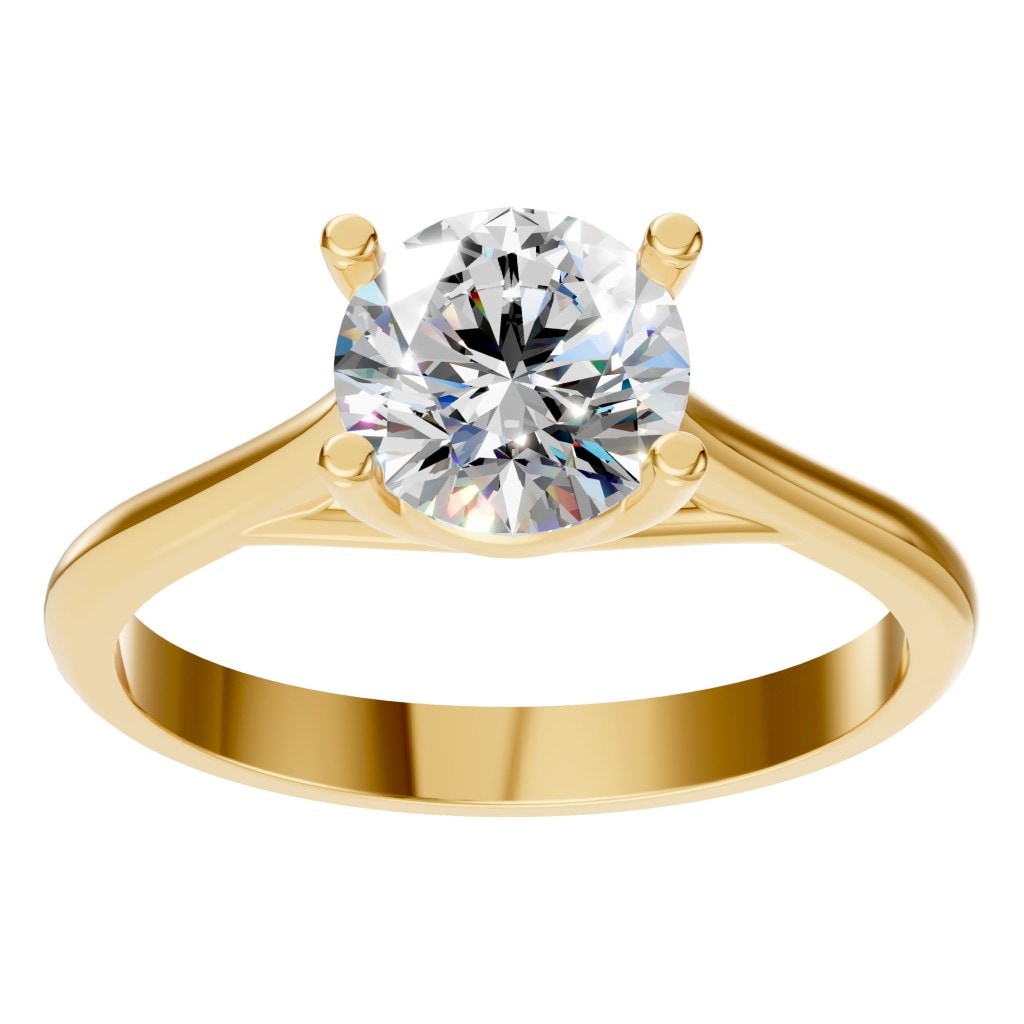 RI-5419 Yellow Gold Ring SET - Front View