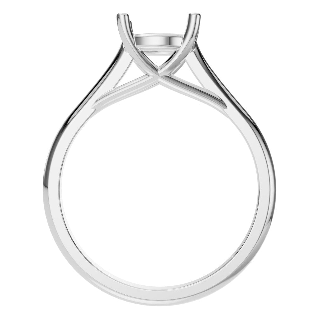 RI-5419 White Gold Ring UNSET - Top View
